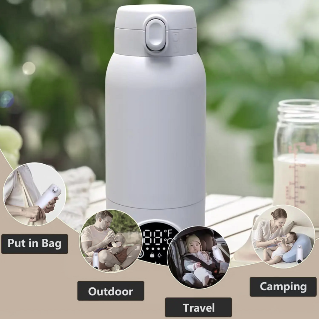 Portable 500ml Baby Bottle Warmer for Breastmilk and Formula | Travel Baby Bottle Heater