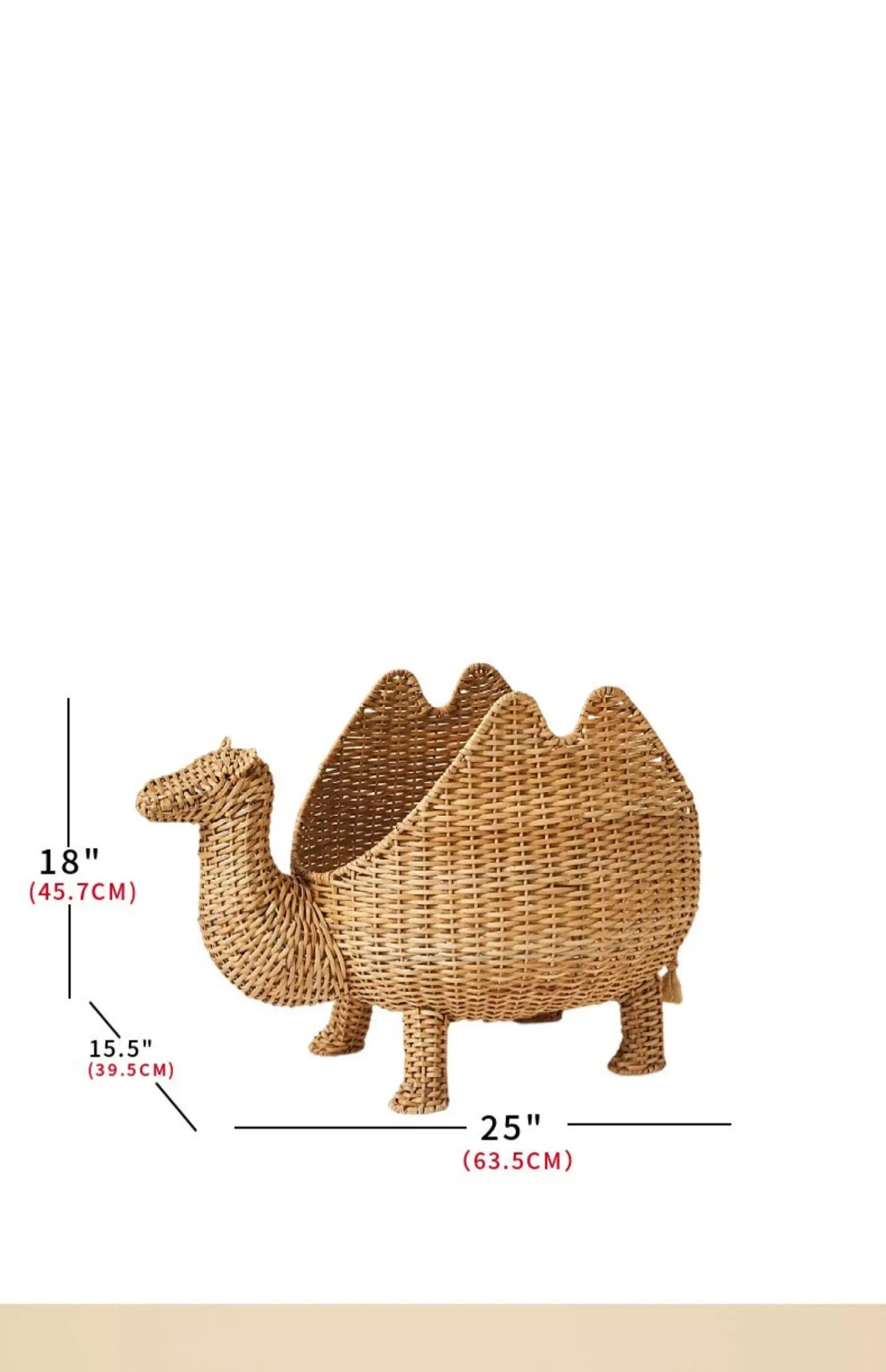 Weemsie Camel Laundry Basket – Rattan Kids Toy & Clothes Storage