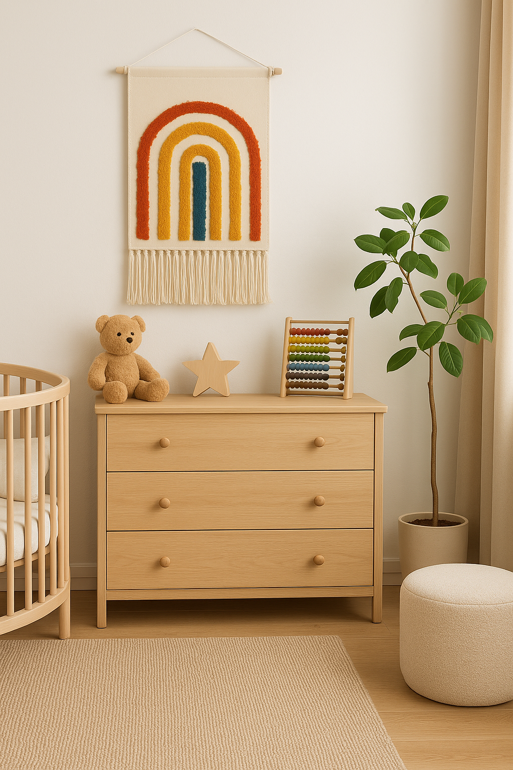 Rainbow and Be Happy Wall Tufted Tapestry