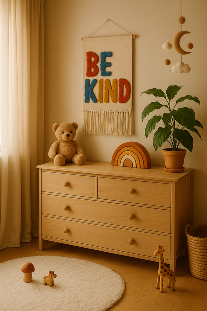 Rainbow and Be Happy Wall Tufted Tapestry