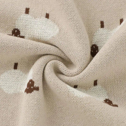 Little Lamb Cotton Knit Blanket for Newborns and Toddlers