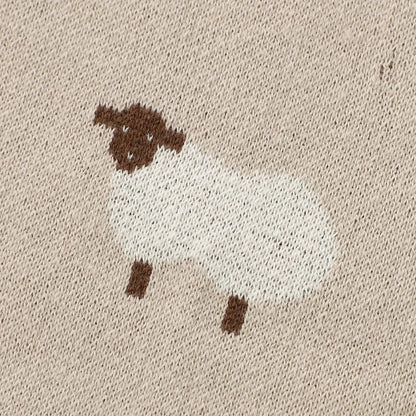 Little Lamb Cotton Knit Blanket for Newborns and Toddlers