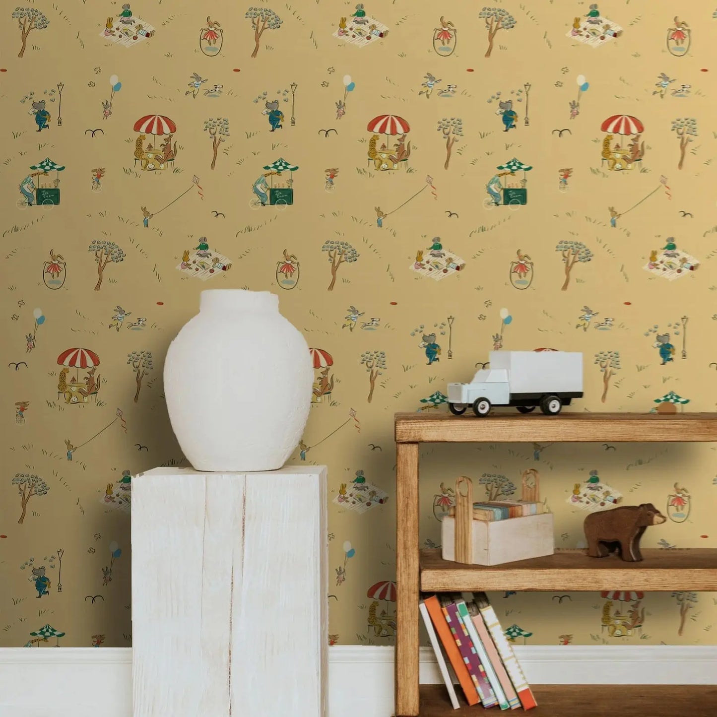 Weemsie Picnic at the Park Peel ansStick Wallpaper | Removable Kids Room Wallpaper