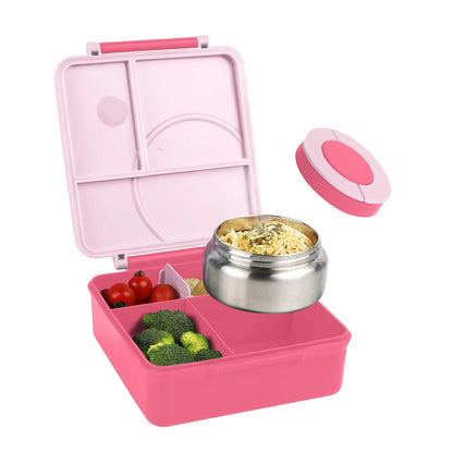 Weemsie Four-Grid Bento Lunch Box with Insulated Jar