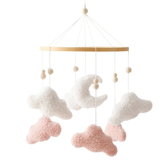Night Sky Mobile – Handcrafted Moon & Cloud Decor for Baby’s Room