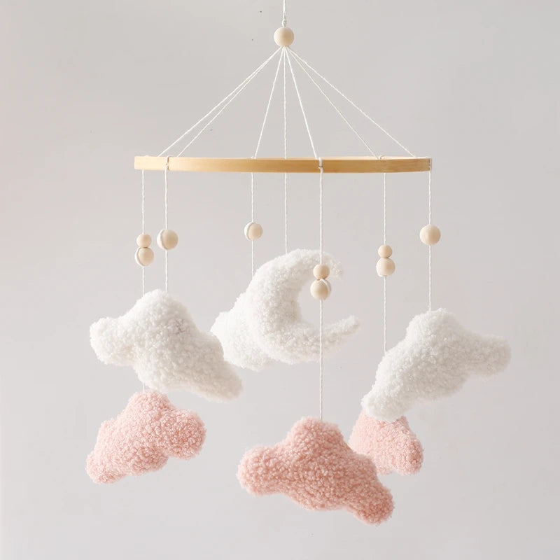 Night Sky Mobile – Handcrafted Moon & Cloud Decor for Baby’s Room