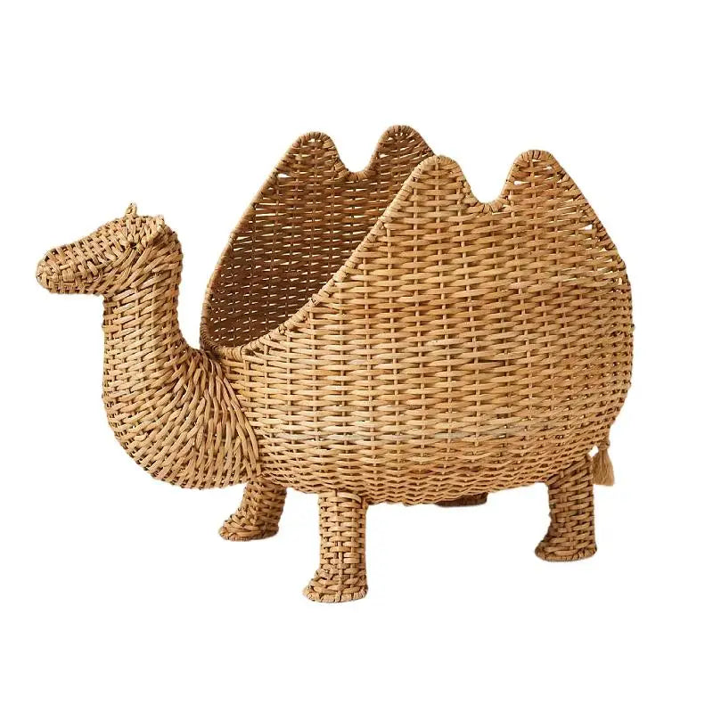 Weemsie Camel Laundry Basket – Rattan Kids Toy & Clothes Storage