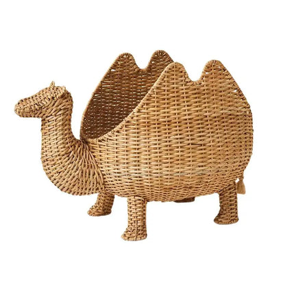 Weemsie Camel Laundry Basket – Rattan Kids Toy & Clothes Storage