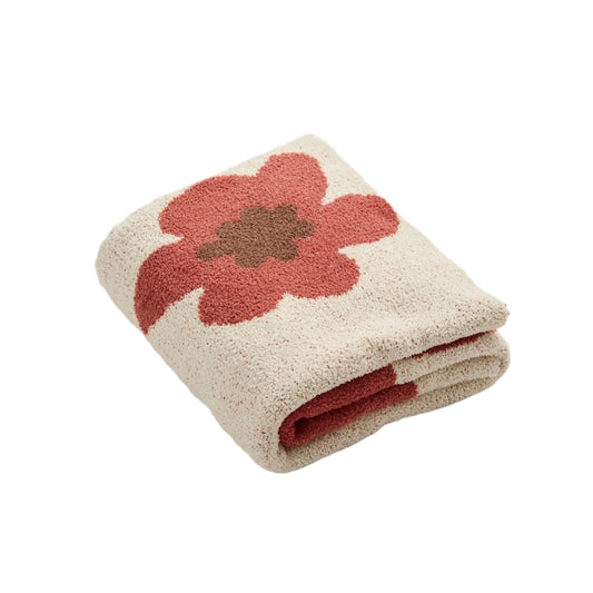 Floral Knit Throw – Cozy Microfiber Blanket