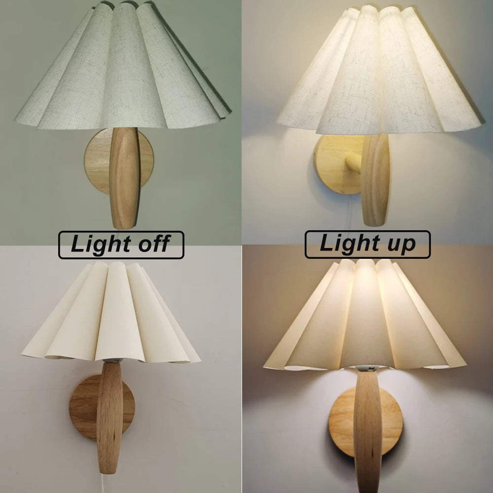 Weemsie Wave Wood Wall Lamp | Warm White Plug-In Nordic Wall Light