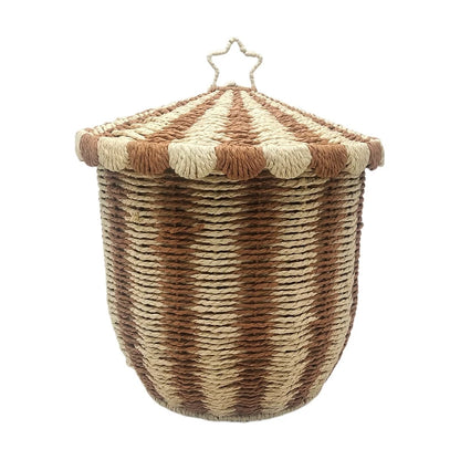 Circus Woven Kids’ Storage Basket with Lid – Large Toy and Laundry Organizer