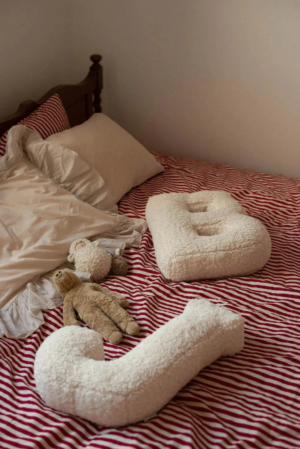 Alphabet Lamb Wool Pillow – Soft Letter Cushion for Nursery & Toddler Play