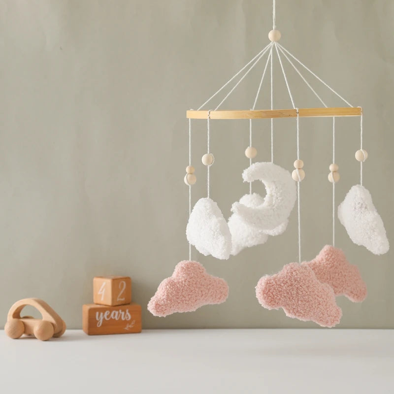Night Sky Mobile – Handcrafted Moon & Cloud Decor for Baby’s Room