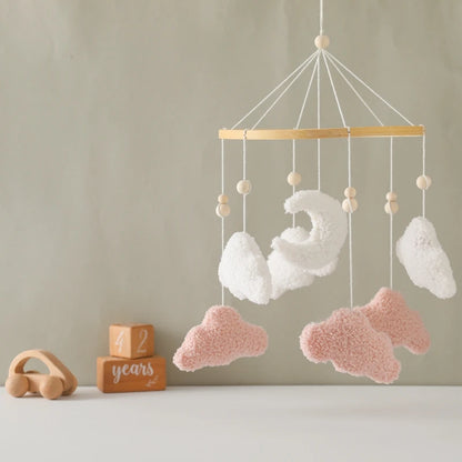 Night Sky Mobile – Handcrafted Moon & Cloud Decor for Baby’s Room