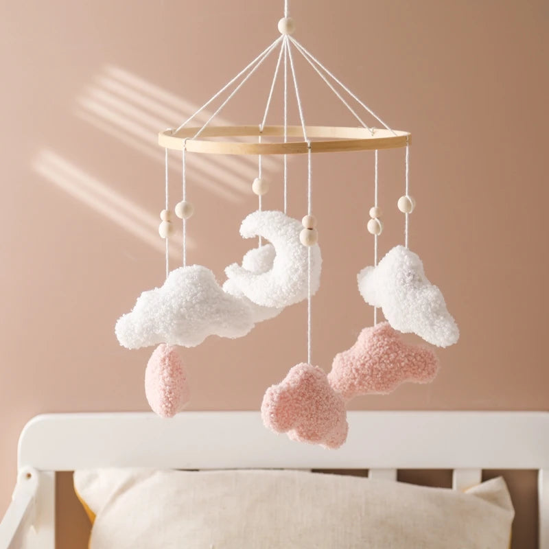 Night Sky Mobile – Handcrafted Moon & Cloud Decor for Baby’s Room