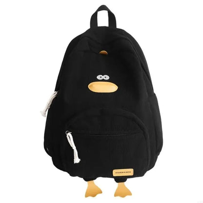 Quacky Corduroy Backpack – Cute Duck Travel Bag for Kids