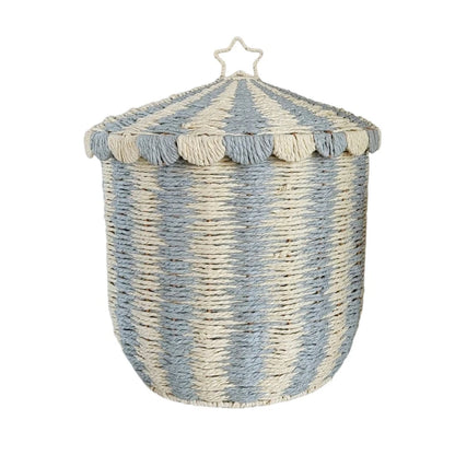 Circus Woven Kids’ Storage Basket with Lid – Large Toy and Laundry Organizer