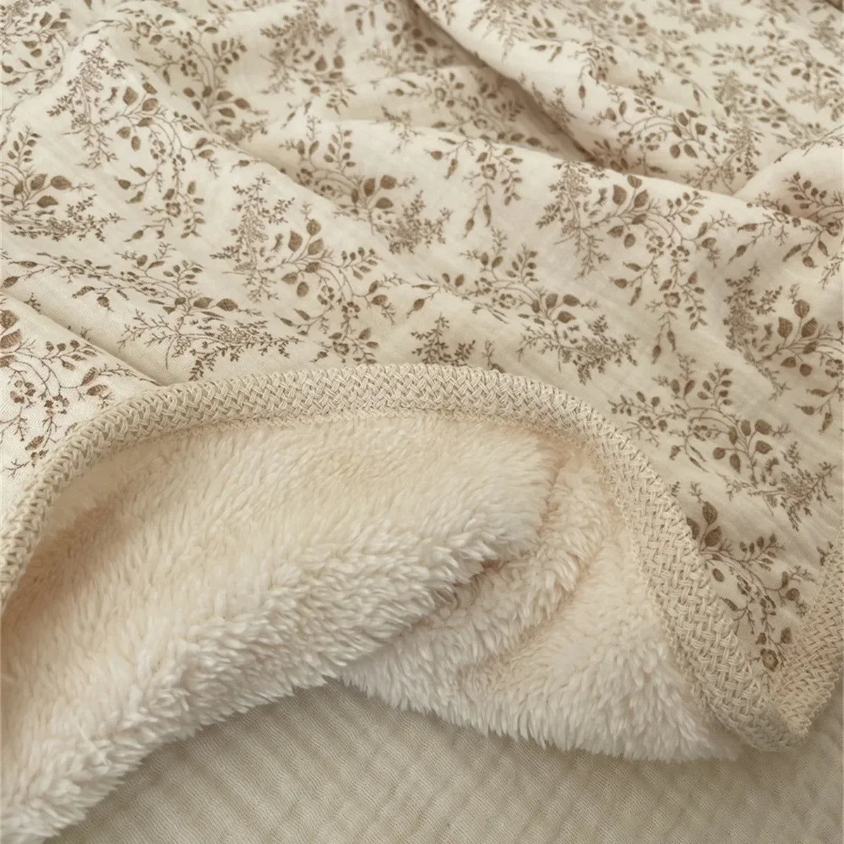 Floral Cotton Baby Blanket – Double-Layer Lace Newborn Stroller & Nap Blanket - Weemsie