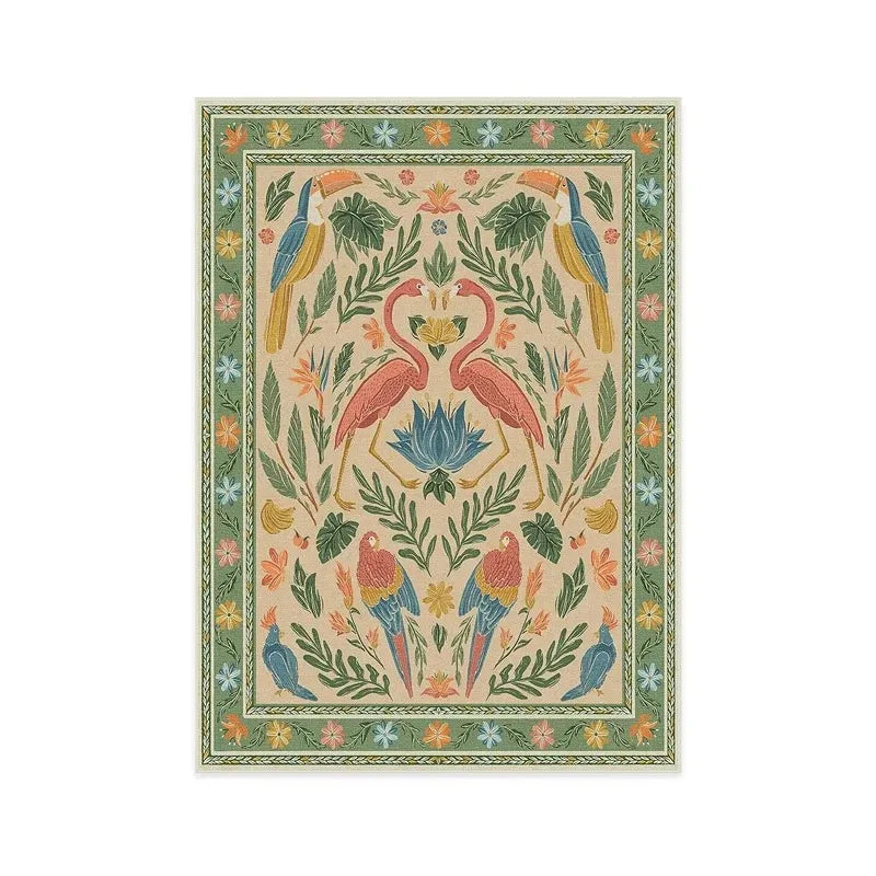 Bohemian Jungle Rug – Vintage Style Play Room & Bedroom Rug - Weemsie