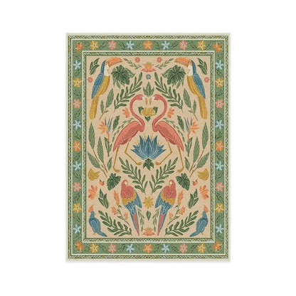 Bohemian Jungle Rug – Vintage Style Play Room & Bedroom Rug - Weemsie