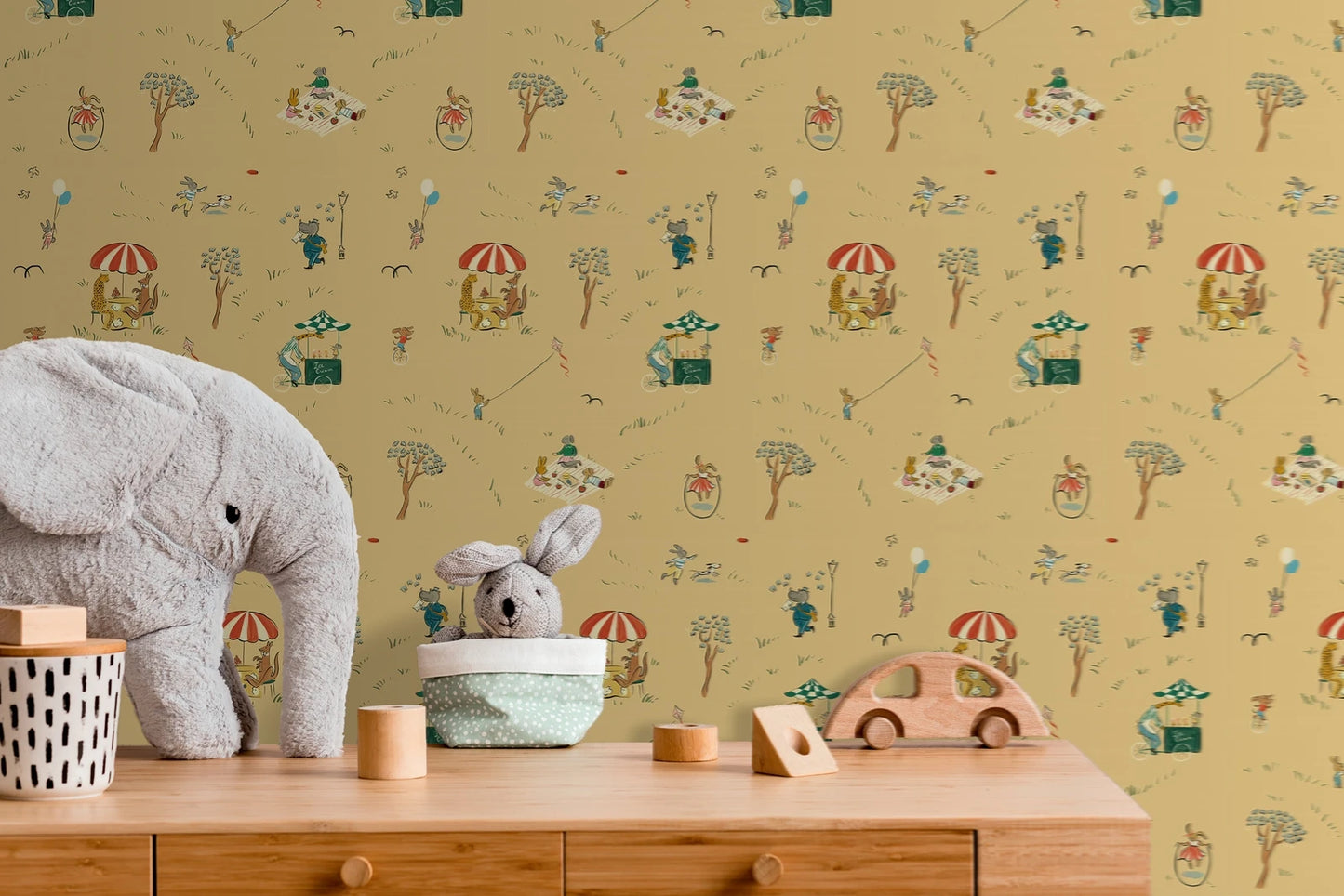 Weemsie Picnic at the Park Peel ansStick Wallpaper | Removable Kids Room Wallpaper
