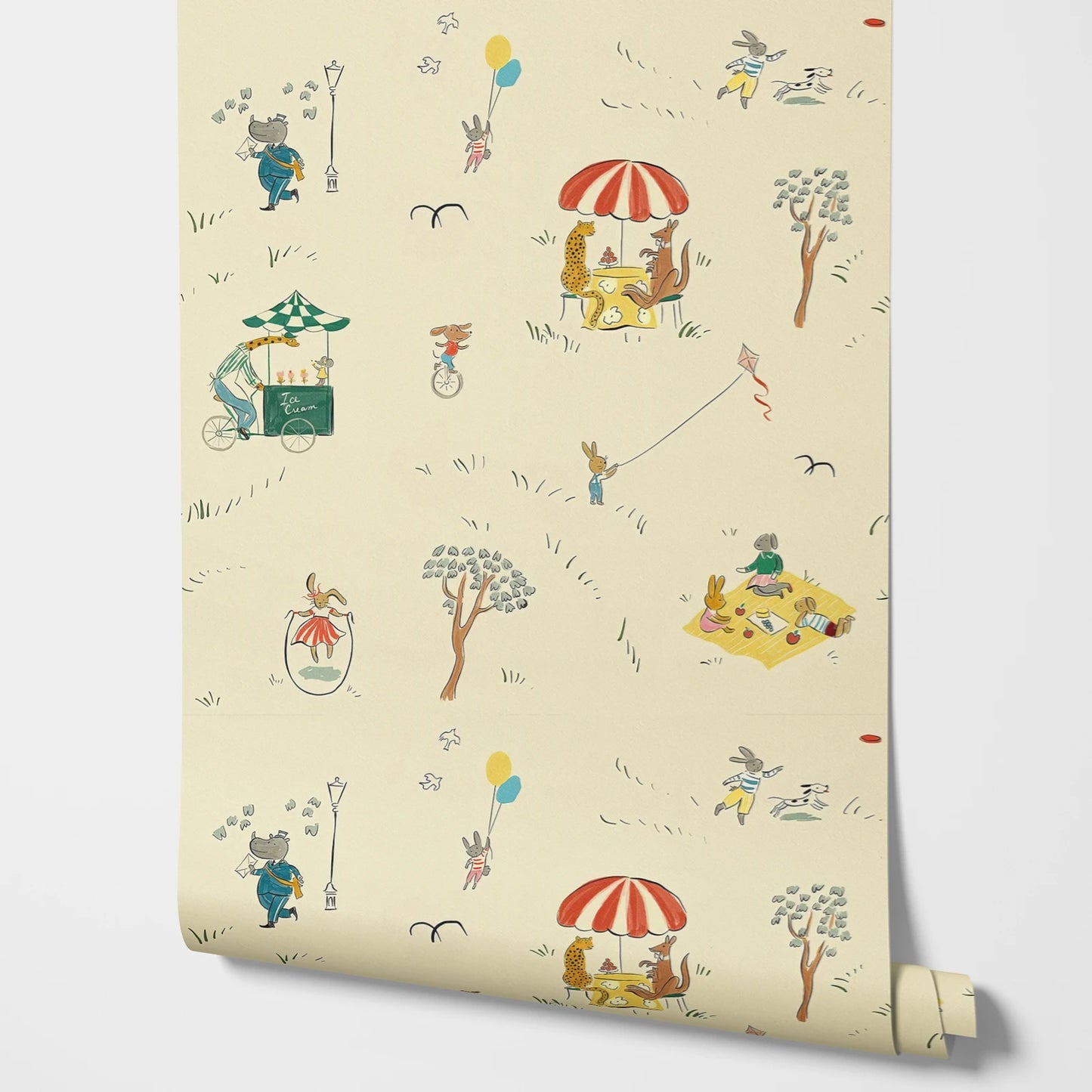 Weemsie Picnic at the Park Peel ansStick Wallpaper | Removable Kids Room Wallpaper