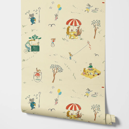 Weemsie Picnic at the Park Peel ansStick Wallpaper | Removable Kids Room Wallpaper