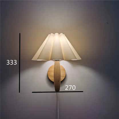 Weemsie Wave Wood Wall Lamp | Warm White Plug-In Nordic Wall Light