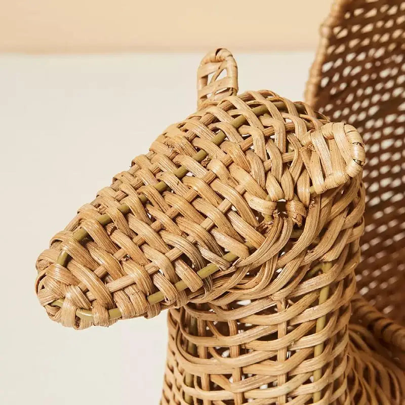 Weemsie Camel Laundry Basket – Rattan Kids Toy & Clothes Storage