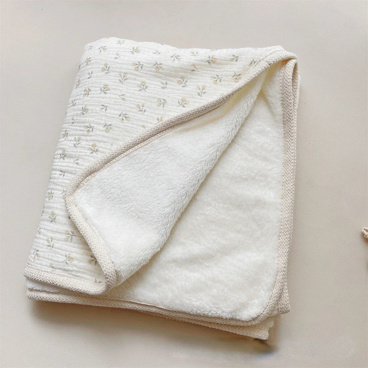 Floral Cotton Baby Blanket – Double-Layer Lace Newborn Stroller & Nap Blanket - Weemsie