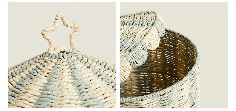 Circus Woven Kids’ Storage Basket with Lid – Large Toy and Laundry Organizer