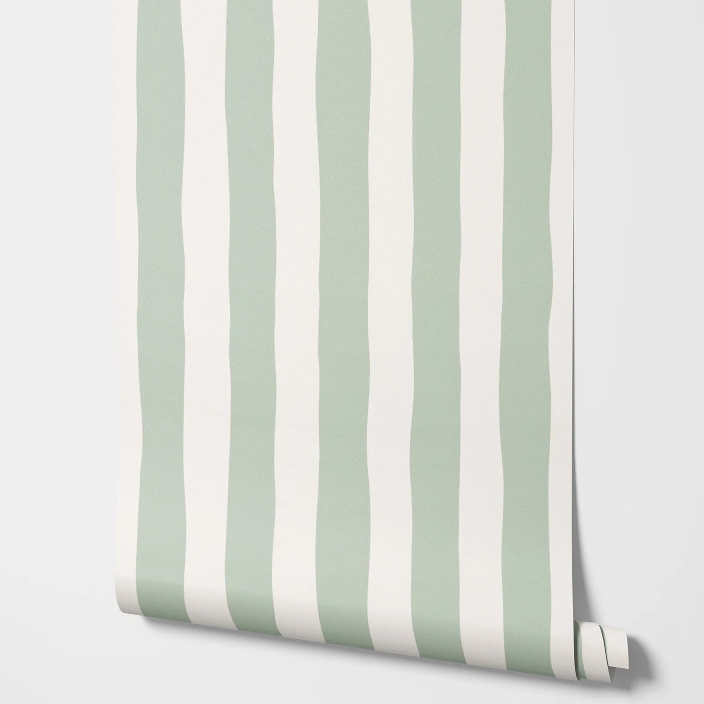Sage Green Stripes Removable Wallpaper