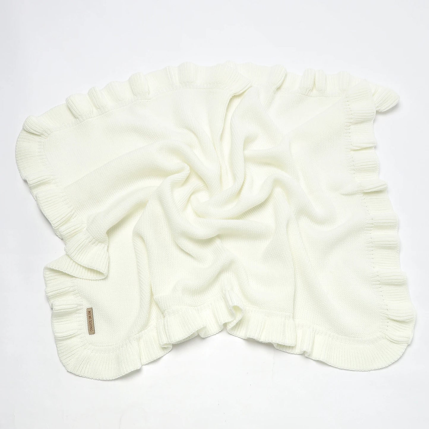 Ruffle Knit Baby Swaddle Blanket – Soft Newborn Stroller & Nap Blanket - Weemsie