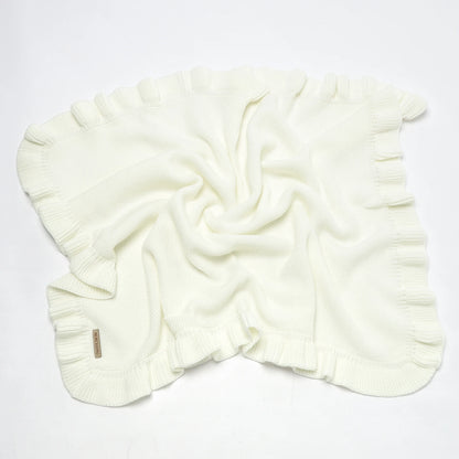 Ruffle Knit Baby Swaddle Blanket – Soft Newborn Stroller & Nap Blanket - Weemsie