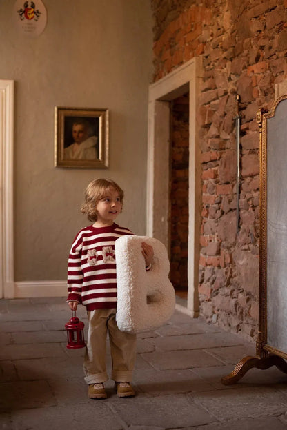 Alphabet Lamb Wool Pillow – Soft Letter Cushion for Nursery & Toddler Play