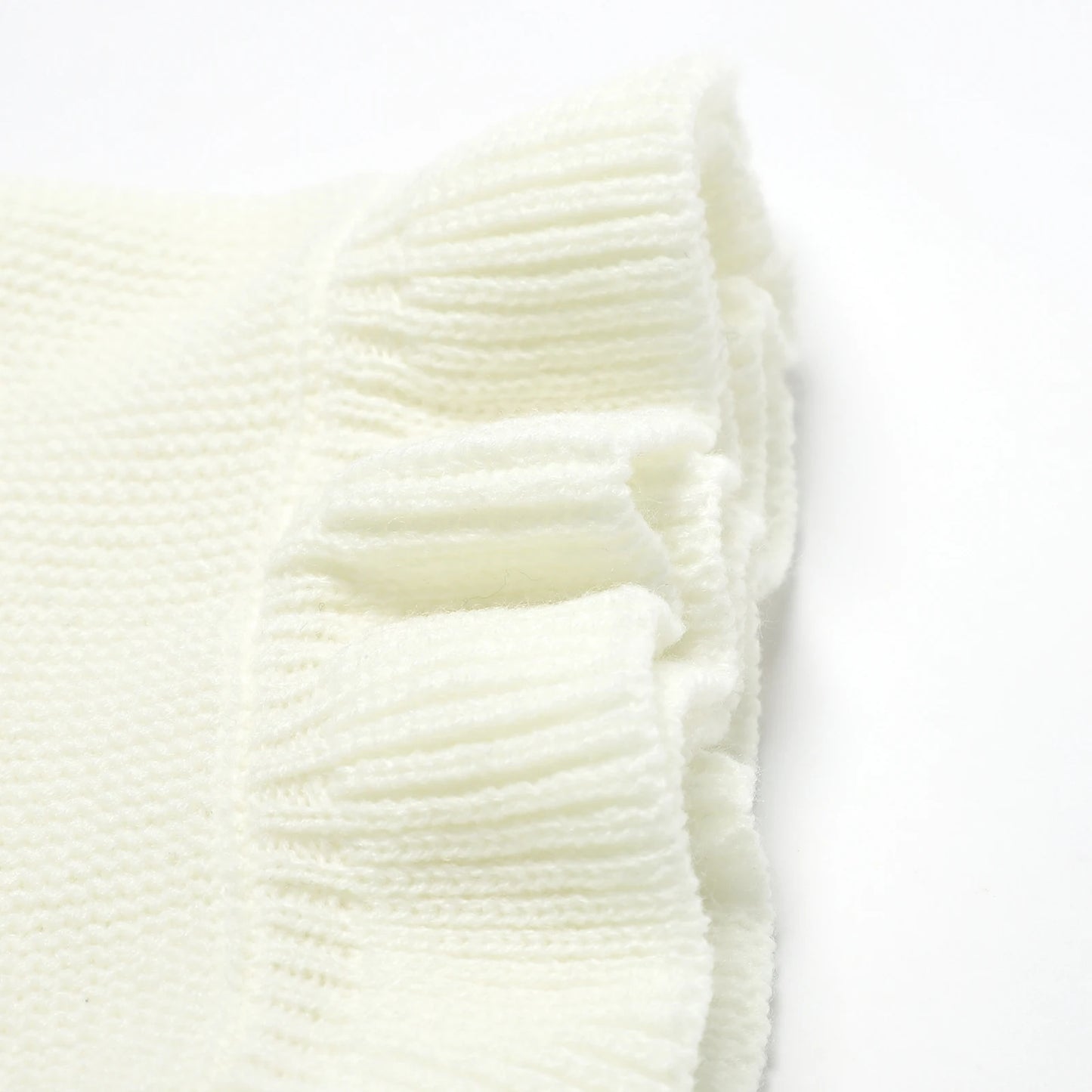 Ruffle Knit Baby Swaddle Blanket – Soft Newborn Stroller & Nap Blanket - Weemsie