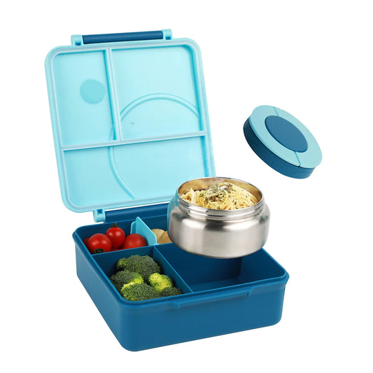 Weemsie Four-Grid Bento Lunch Box with Insulated Jar