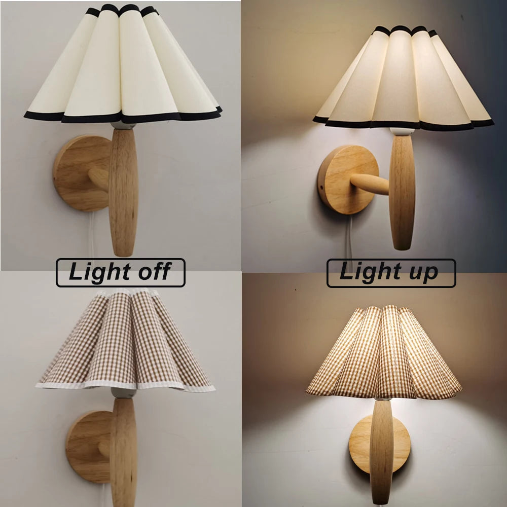 Weemsie Wave Wood Wall Lamp | Warm White Plug-In Nordic Wall Light