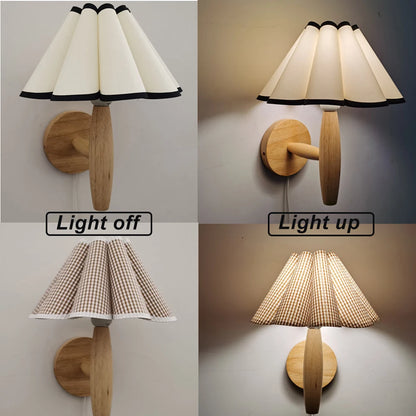 Weemsie Wave Wood Wall Lamp | Warm White Plug-In Nordic Wall Light