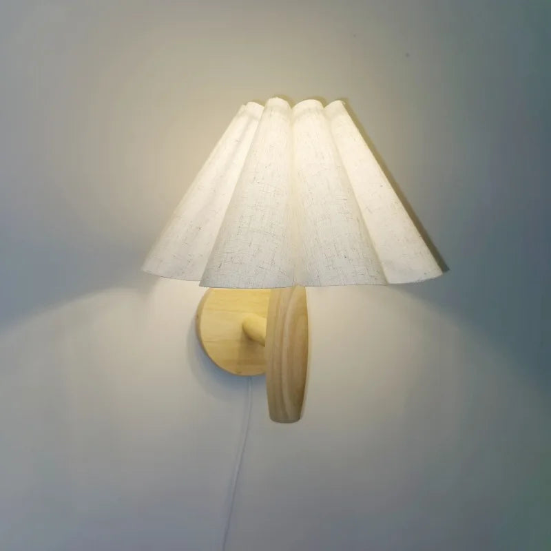 Weemsie Wave Wood Wall Lamp | Warm White Plug-In Nordic Wall Light
