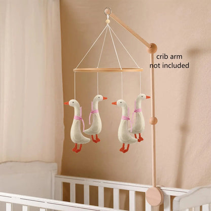 Goose Cot Mobile – Handmade Felt Nursery Mobile for Dreamy Sleep