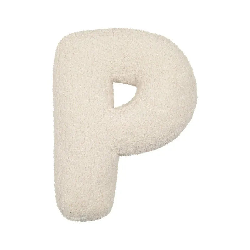 Alphabet Lamb Wool Pillow – Soft Letter Cushion for Nursery & Toddler Play