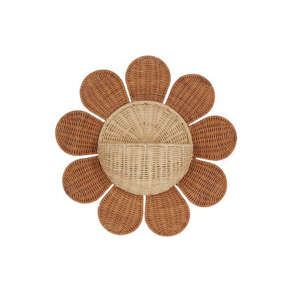 Rattan Sunflower Wall Hanging Basket