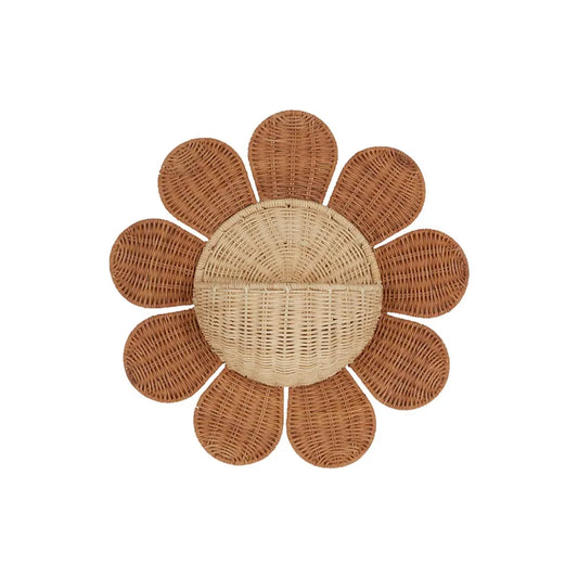 Rattan Sunflower Wall Hanging Basket