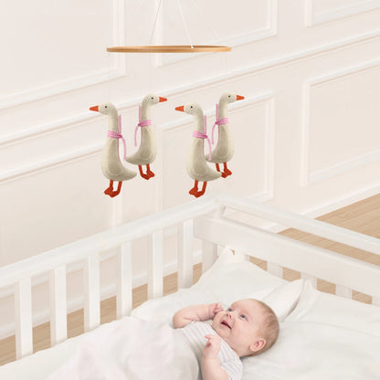 Goose Cot Mobile – Handmade Felt Nursery Mobile for Dreamy Sleep