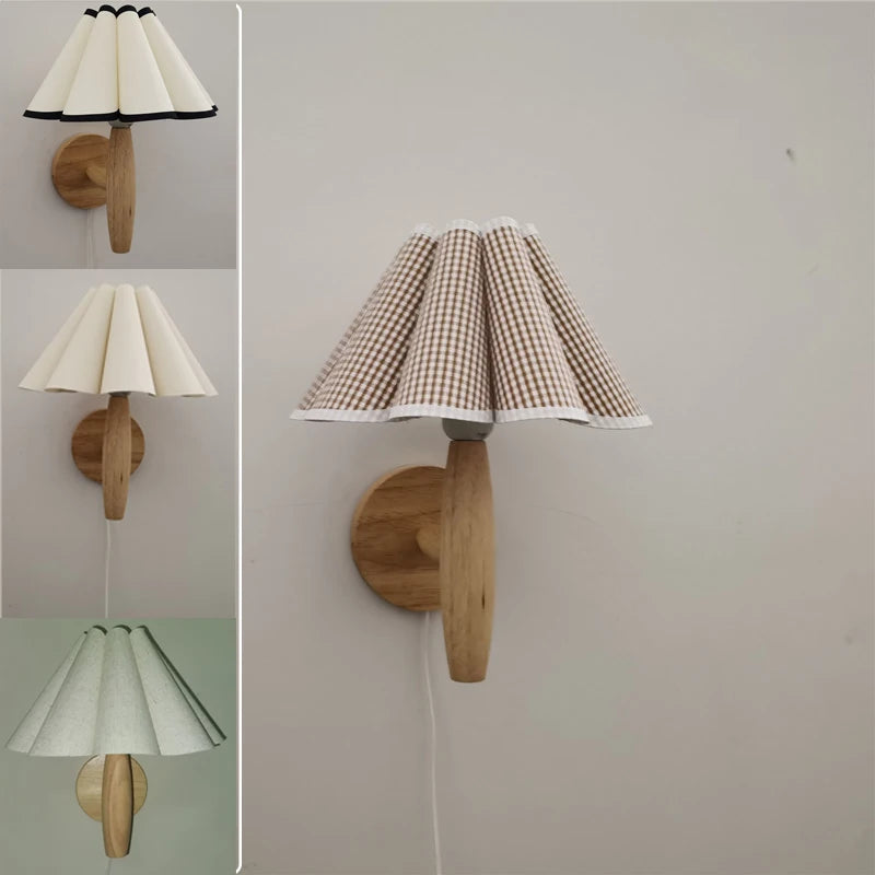Weemsie Wave Wood Wall Lamp | Warm White Plug-In Nordic Wall Light