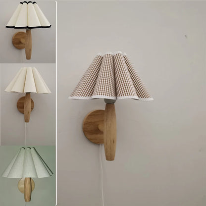 Weemsie Wave Wood Wall Lamp | Warm White Plug-In Nordic Wall Light